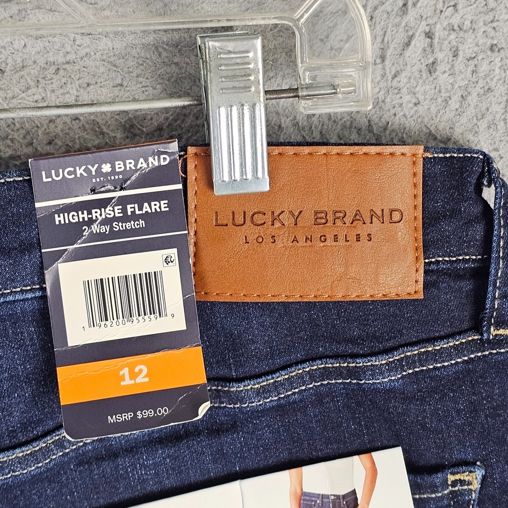 Lucky Brand Stevie Flare Jeans Women's 12/31 Denim 2-Way Stretch Boho‎ High Rise - Picture 4 of 11
